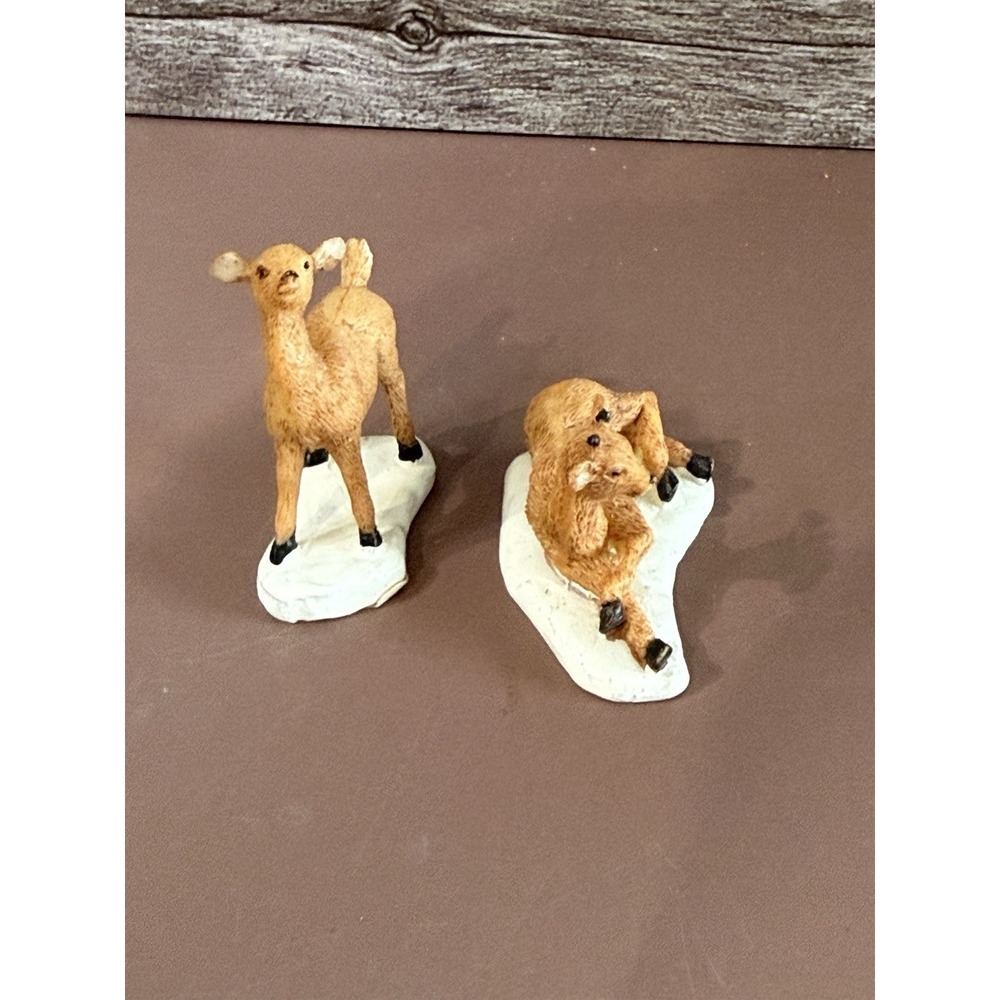 LEMAX Miniature Wildlife Deer SET (2) Christmas Village Collection Figurines
